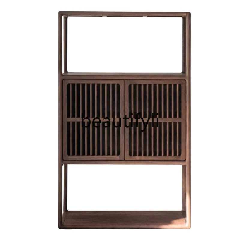 

New Chinese walnut bogu frame solid wood, high-end living room storage bookshelf display cabinet shelf