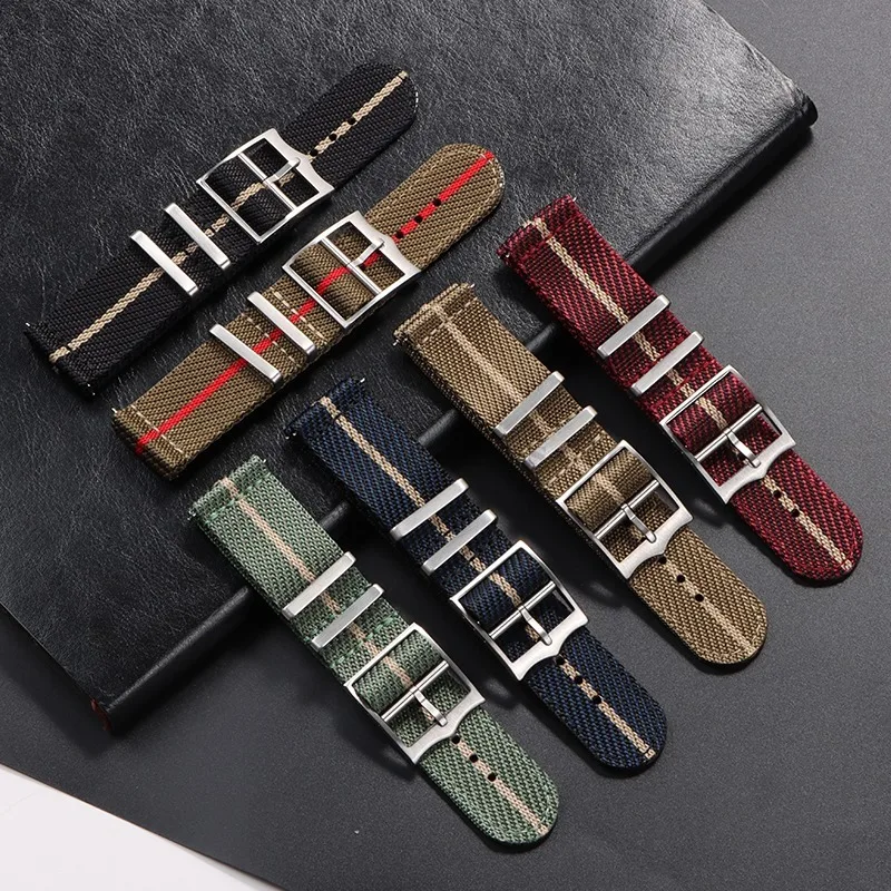 20mm 22mm Nylon Watchband Strap for Tudor for Omega Woven Canvas Fabric Band for Seiko Men Military Sport Quick Release Bracelet