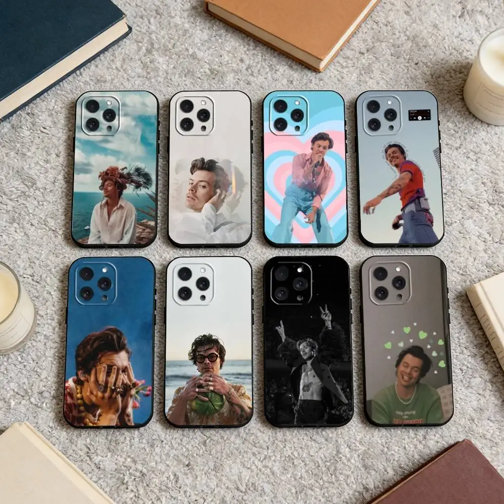 

Singer H-Harry-Styles Phone Case For iPhone 17 16 15 14 13 12 Max Plus Silicone Black Cover
