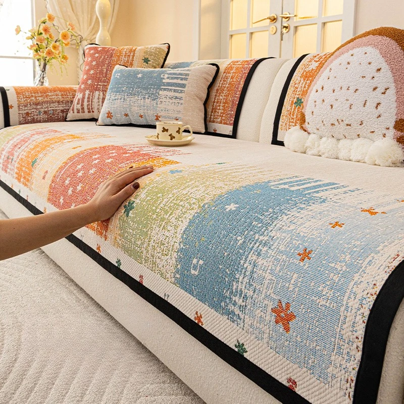 2026 New High-end Chenille Sofa Cushion Universal in All Seasons A Whole Anti-cat Scratch Sofa Cover Livingroom Warm Soft Modern