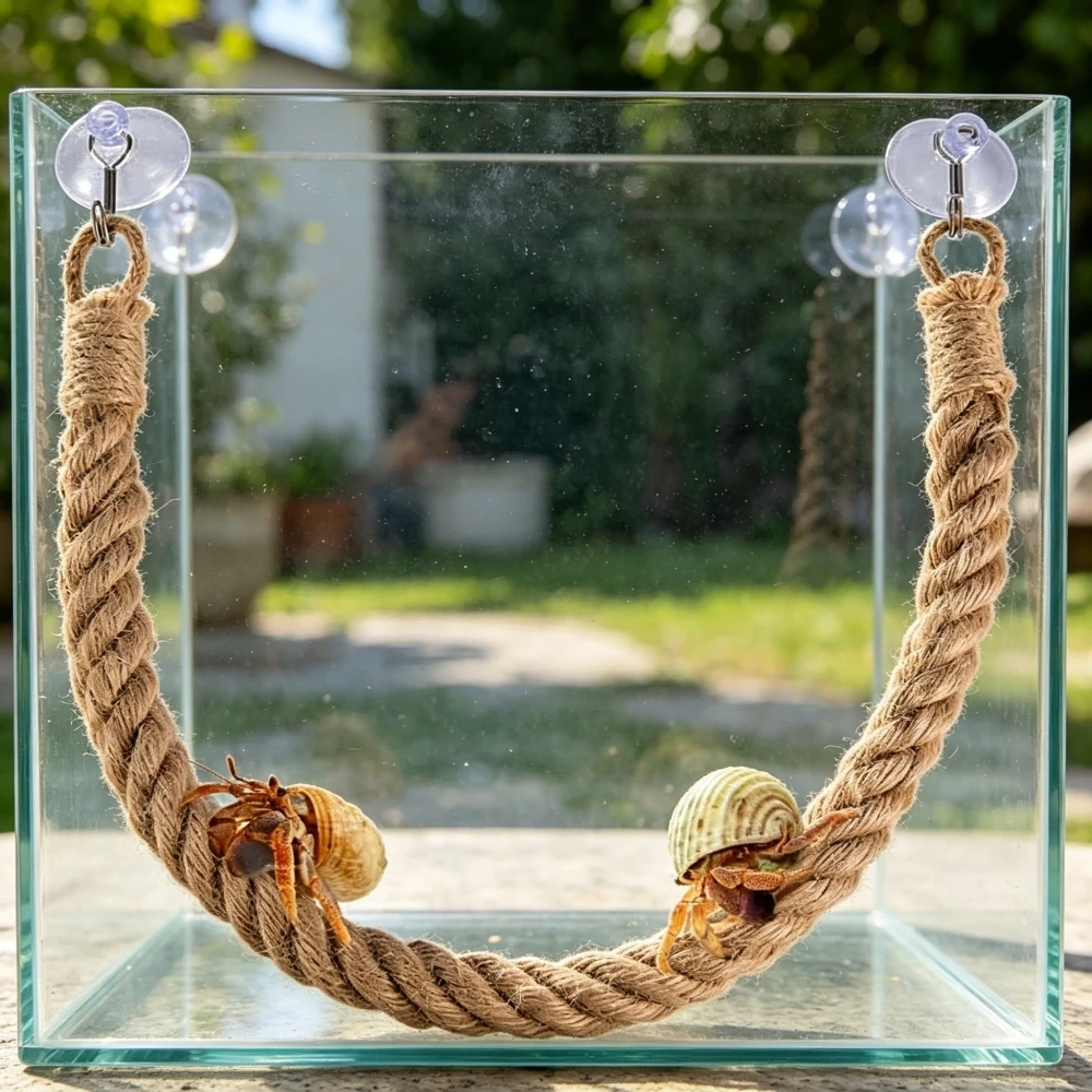 

Hermit Crab Climbing Rope Hanging Hammock Ladder Small Pet Terrarium Decoration for Hermit Crabs Geckos Anole Lizards