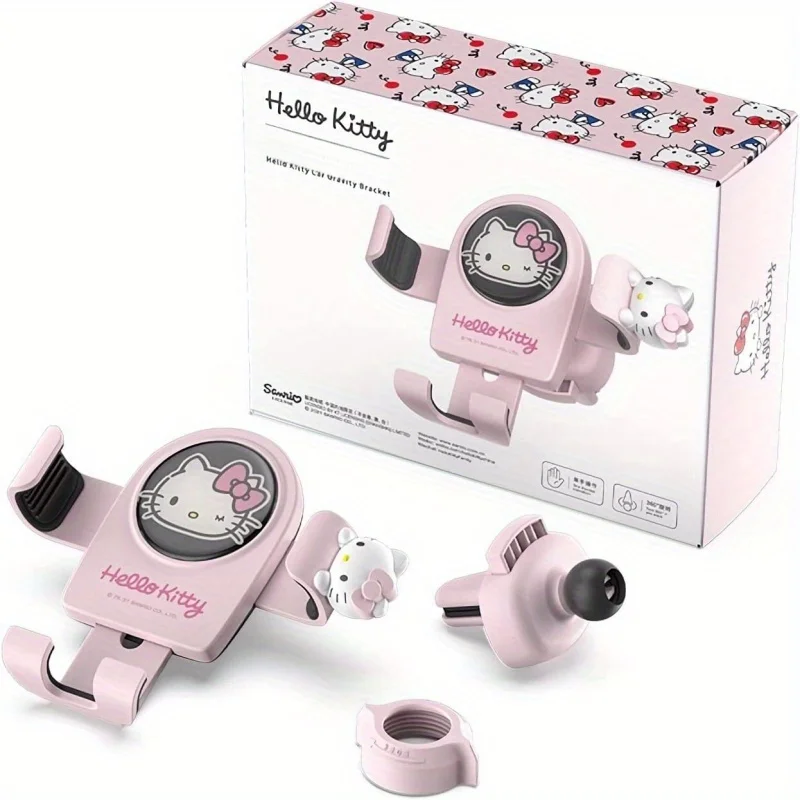 MINISO Hello Kitty Phone Car Mount Air Outlet Car Navigation Rack Suction Cup Type on-vehicle Support in-car Fixed for Car