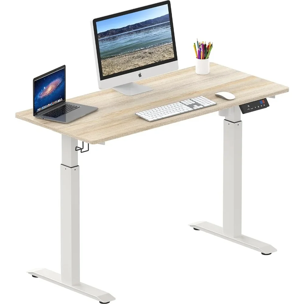 

%a Memory Preset Electric Height Adjustable Standing Desk, 48 x 24 Inches, Maple