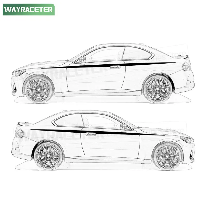 M الأداء ملصق الباب الجانب العلوي المشارب ملصق حائط من الفينيل لسيارات BMW 2 سلسلة كوبيه 2022 + G42 220i 230i M240i 2024 2025 اكسسوارات
