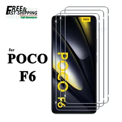 For POCO F6 Screen Protector Xiaomi, Tempered Glass HD Crystal 9H High Aluminum Transparent Clear Anti Scratch Case Friendly