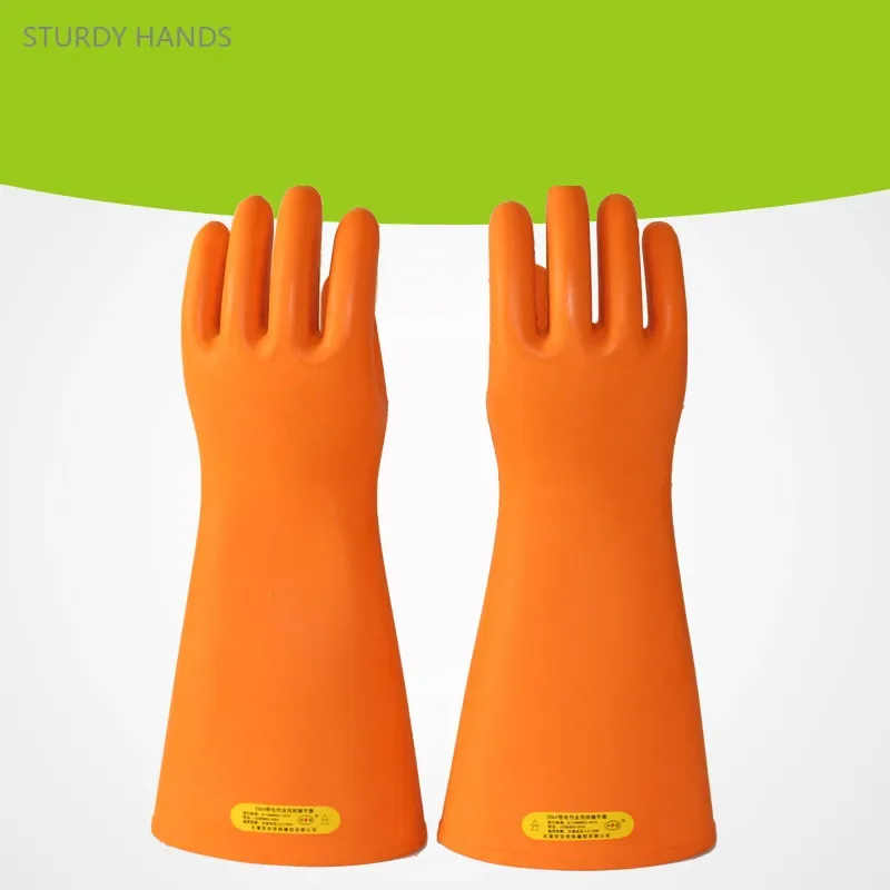 Anti-electricity Protect Gloves Rubber High Voltage Electrical Insulating Gloves 25KV Insulated Gloves Workplace Safety Supplies