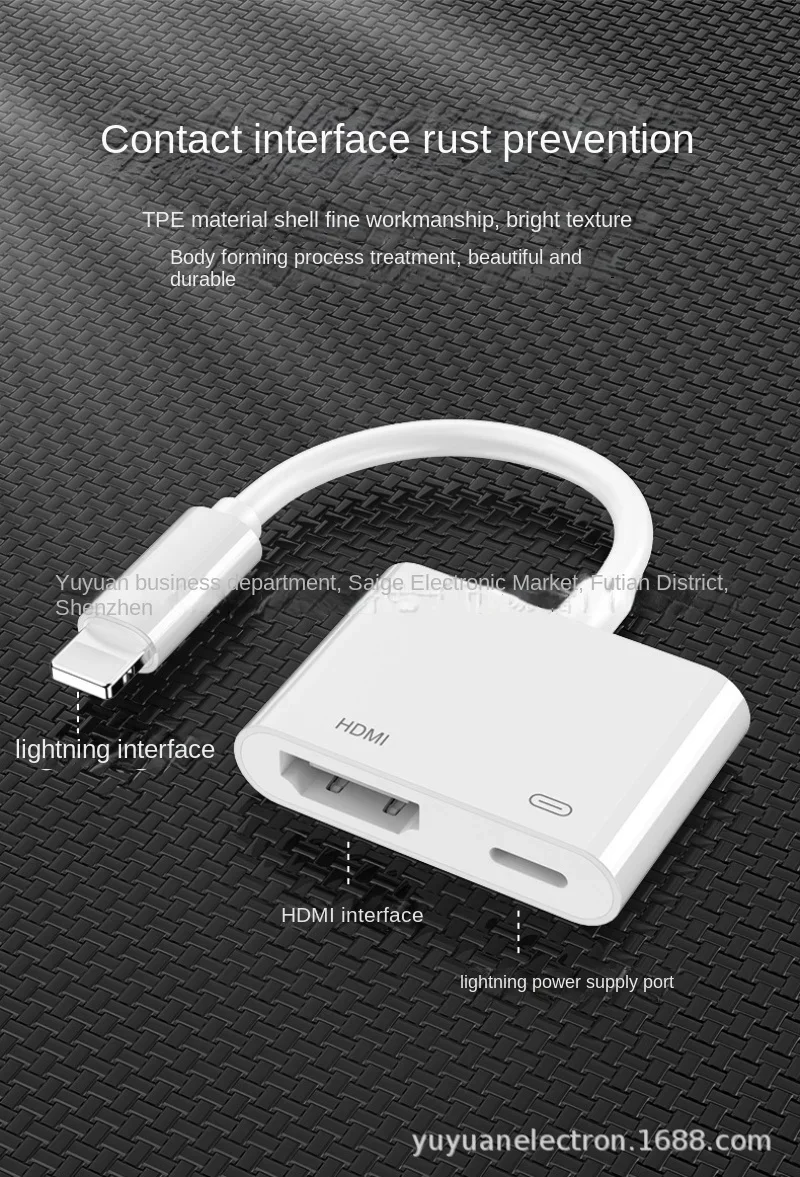 

Lightning To HDMI HD Cable - Apple Phone To HDMI Converter, Wired Screen Mirroring Adapter