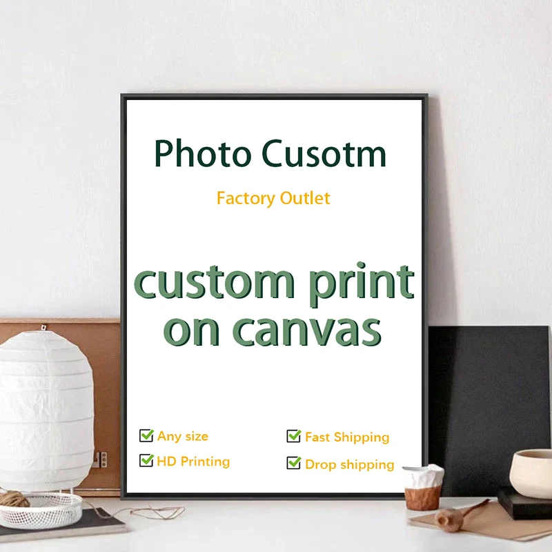 Pintura personalizada en lienzo, impresión HD, personaliza tu imagen, póster artístico de pared personalizado, fotos para decoración del hogar y la sala de estar