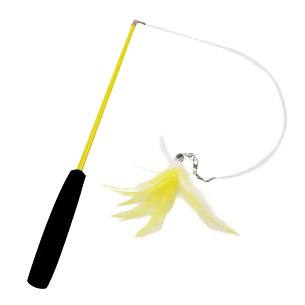 Durable 3-section Cat Teaser Wands Interactive Funny Kitten Teaser Stick Telescopic Fishing Pole Cat Accesorios