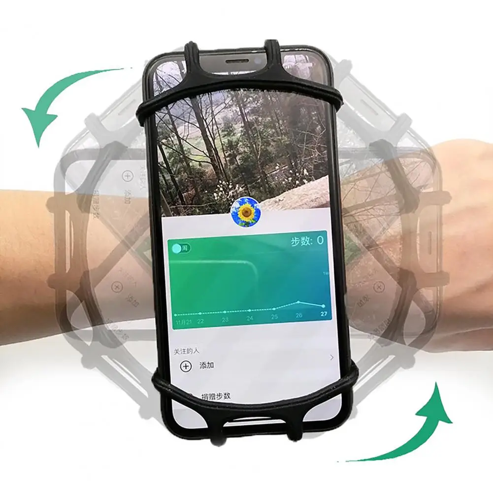 360 Degree Rotatable Elastic Strap Phone Arm Strap Silicone Universal Cell Phone Holder Wristband For 4.7-7.2 Inch Phone 핸드폰 팔찌