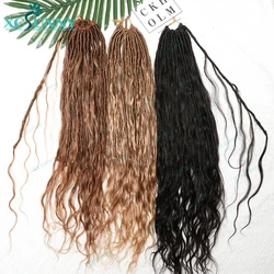 Bohemios de ganchillo con rizos de cabello humano 30 27 Auburn Goddess, cabello humano con extremos rizados