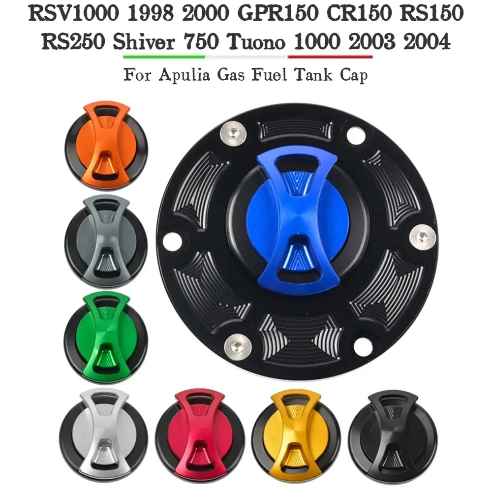 Motorcycle CNC Fuel Tank Cap Cover For Apulia RSV1000 1998 2000 GPR150 CR150 RS150 RS250 Shiver 750 Tuono 1000 2003 2004