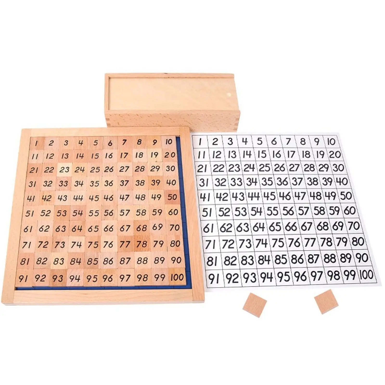 Tablero de matemáticas de madera, juguete de madera, cien tableros 1-100, juego educativo de números consecutivos, juguete Montessori para regalo de vacaciones