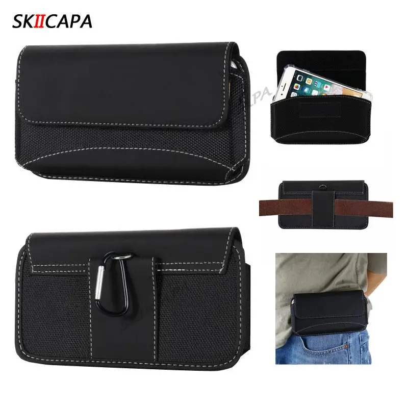 Oxford Leather Phone Pouch For Samsung Galaxy S23 Ultra S24 Plus S21 FE Belt Clip Holster Waist Bag For Samsung S 23 S 24 Ultra