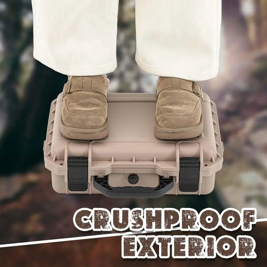 قطعة 14.3x11.4x4.5 بوصة حافظة صلبة مقاومة للماء مع إدراج رغوة قابلة للتخصيص ذاتية الصنع حافظة واقية محمولة مع سكين للكاميرا