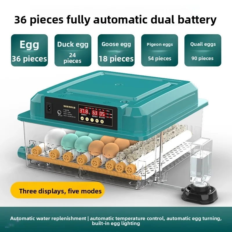 36-Egg Incubator Suitable For Hatching Chicken Eggs It Features 4 Automatic Hatching Modes Automatic Egg Turning And Humidity Mo