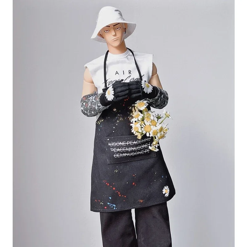 1/6 Scale Male Graffiti Gloves Apron Daisy Sleeveless Top Wide Leg Pants Fisherman Hat for 12inch Action Toys Figures Body Doll