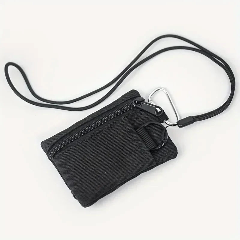 Mini Coin Purse Key Pouch, Casual Style Nylon Zipper Sports Storage Bag, Polyester Material, Small Hanging Card Holder image 2