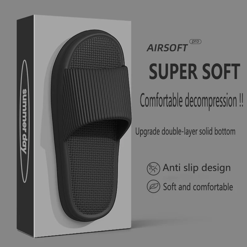 Leisure Fashion Bathroom Slippers Soft Sole Massage Shower Shoes for Women Men Couples Waterproof Non-slip Home