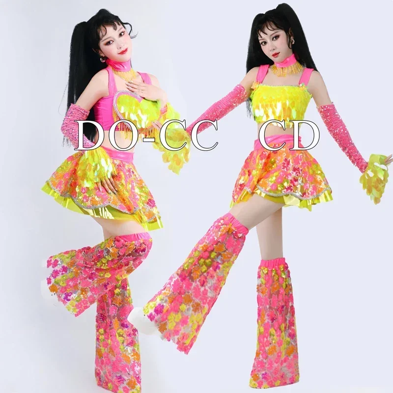 

2025 Dance Suits Bar Nightclub Dj Ds Stage Rave Wear show girl costumeWomen Group Jazz Dance Festival Outfit Colorful Sequins