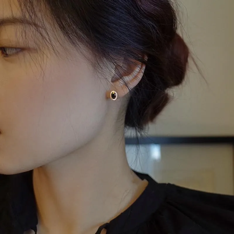 أقراط من الفضة الإسترليني عيار 925 مرصعة بالزركون والعقيق الأسود للنساء إكسسوارات مجوهرات رائعة عالية الجودة #3