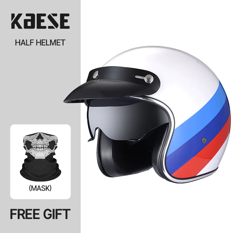 

Dot Certified Retro Cruise Motorcycle Helmet Men and Women Electric Winter Riding Half 3/4 Helmets Internal Lens All-Season