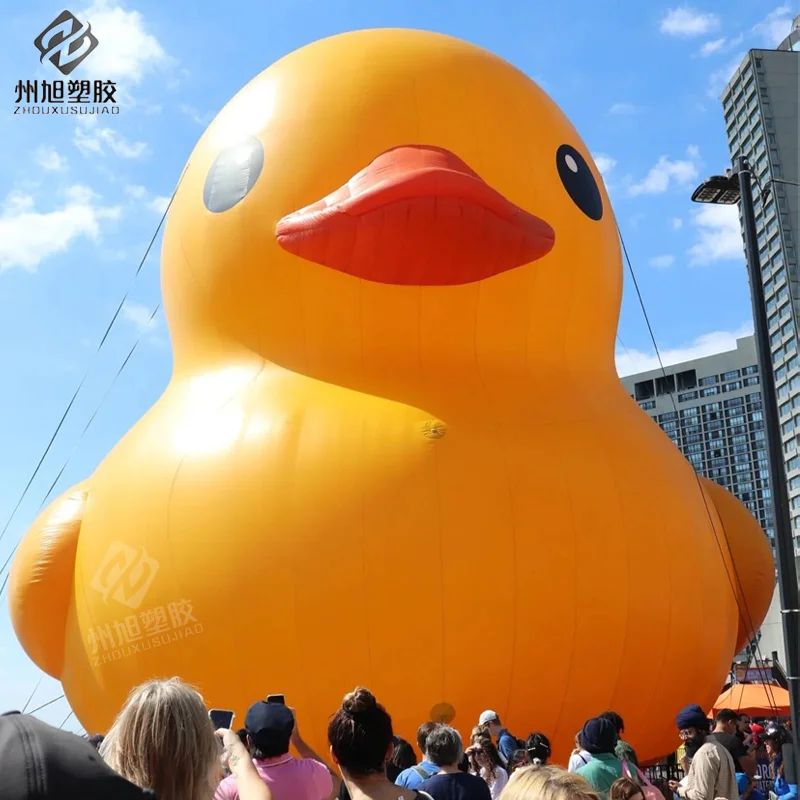 Modelo de aire de pato amarillo inflable gigante personalizado, adecuado para accesorios decorativos en eventos temáticos de centros comerciales al aire libre