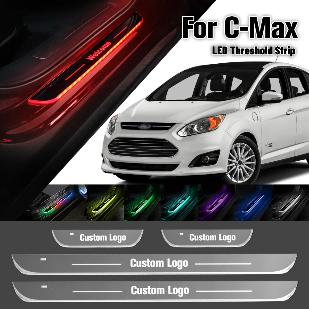 

For Ford C-Max CMax C Max 2003-2019 Car Door Sill Light Customized Logo LED 2017 2018 Welcome Threshold Pedal Lamp Accessories