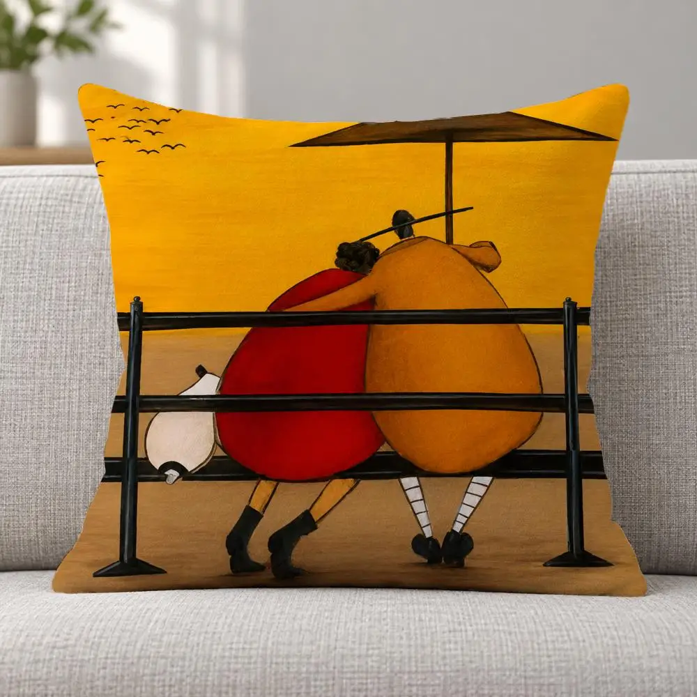 Art Illustration S-Sam Toft Cushion Cover Soft Plush Decorative Sofa Bedroom Living Room Car Dorm Home Decor Gift