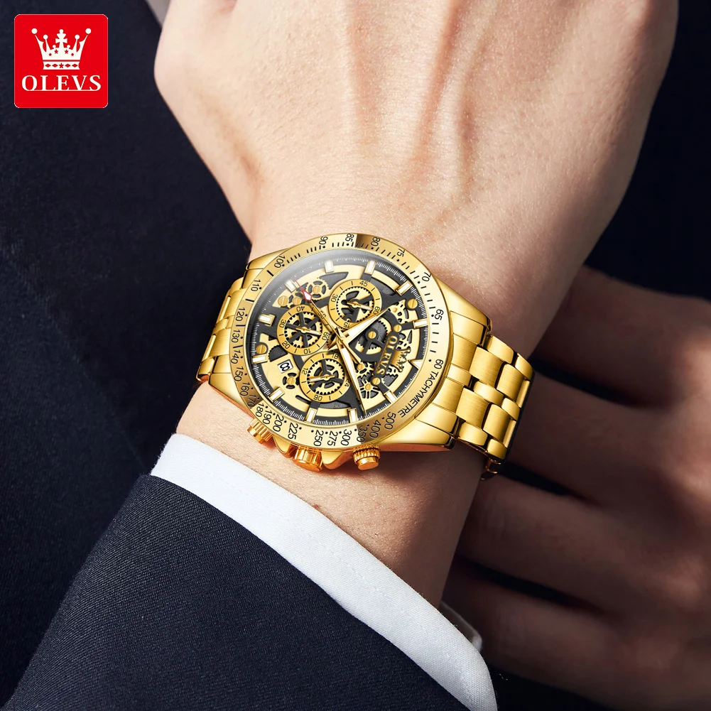 OLEVS 9913 Men's Watches Original Quartz Watches For Men Waterproof Luminous Chronograph Date 24 Hours Watches Luxury Men - Image 3