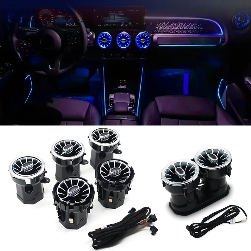 Car Accessories LED Dashboard AC Condition Air Vent Outlet Turbine Trim For Mercedes Benz B GLB GLA Class H247 X247 W247