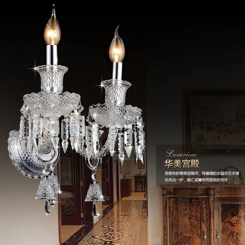 Crystal wall lamp household bedroom bedside lamp TV background wall