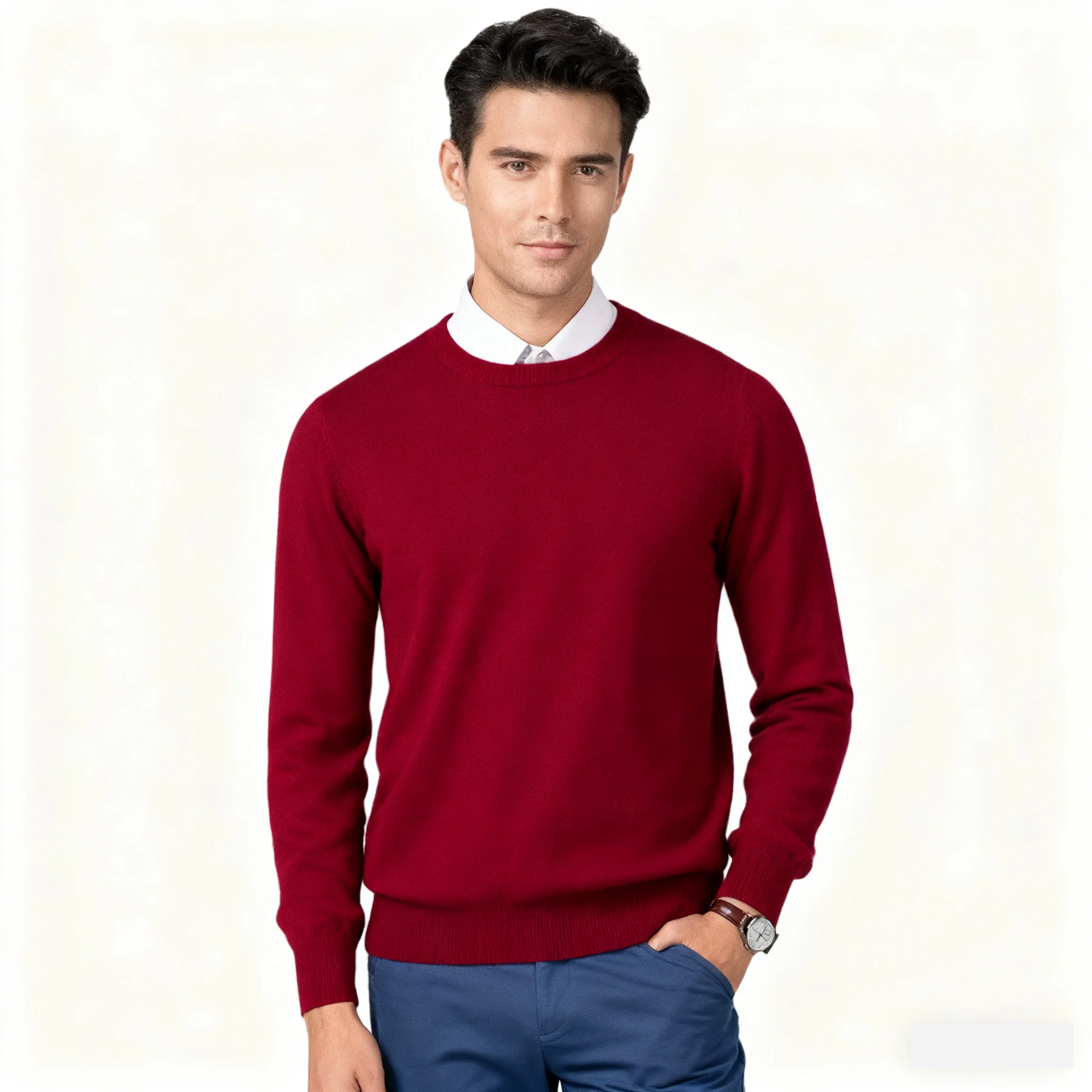 wine red O-Neck