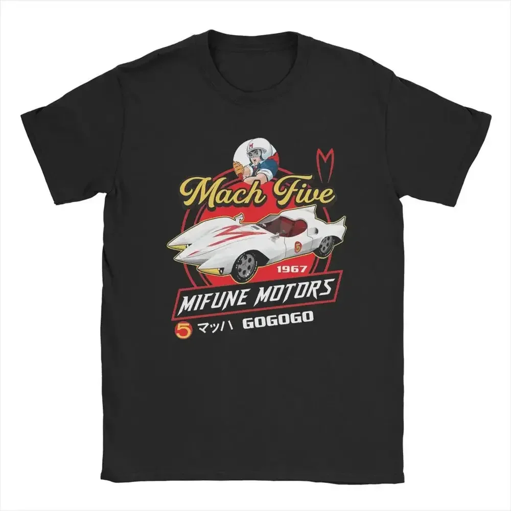 Cool Mach Five Mifune Motors Speed Racer T-Shirt Men Round Collar Cotton T Shirt