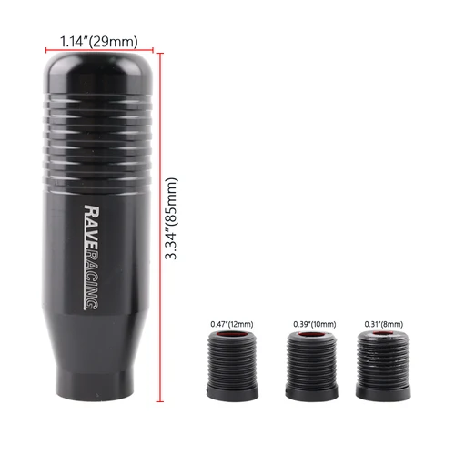 Imagen 2 del producto Pomo de cambio de marchas RAVERACING, palanca de transmisión Manual Universal de aluminio para coche, palanca de cambios extendida, 8,5 cm