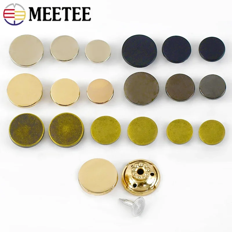 20Pcs 15/17/20mm Jeans Buttons Replacement No Sewing Metal Button Snap Fastener Pants Pins DIY Clothing Accessories