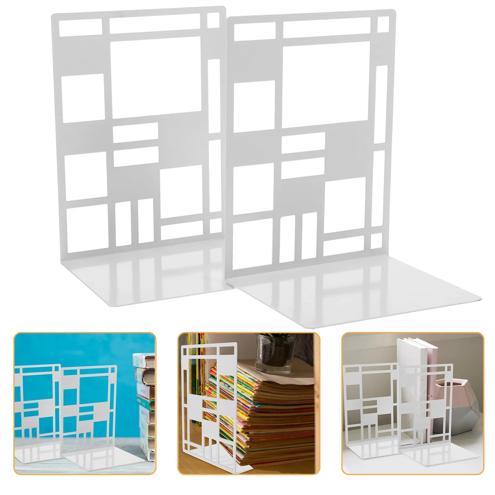 

2 шт. металлических подставок для книг, для тяжелых книг, настольные органайзеры для книг, прочная железная конструкция, полированная поверхность без заусенцев, для учебы