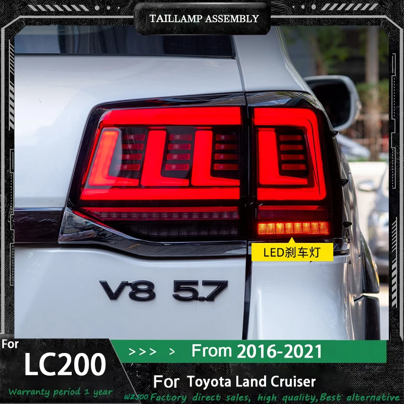 

Car LED Taillights Assembly For Toyota Land Cruiser FJ200 LC200 2016 2017 2018 2019 2020 2021 Rear Brake Reverse Tail lamp