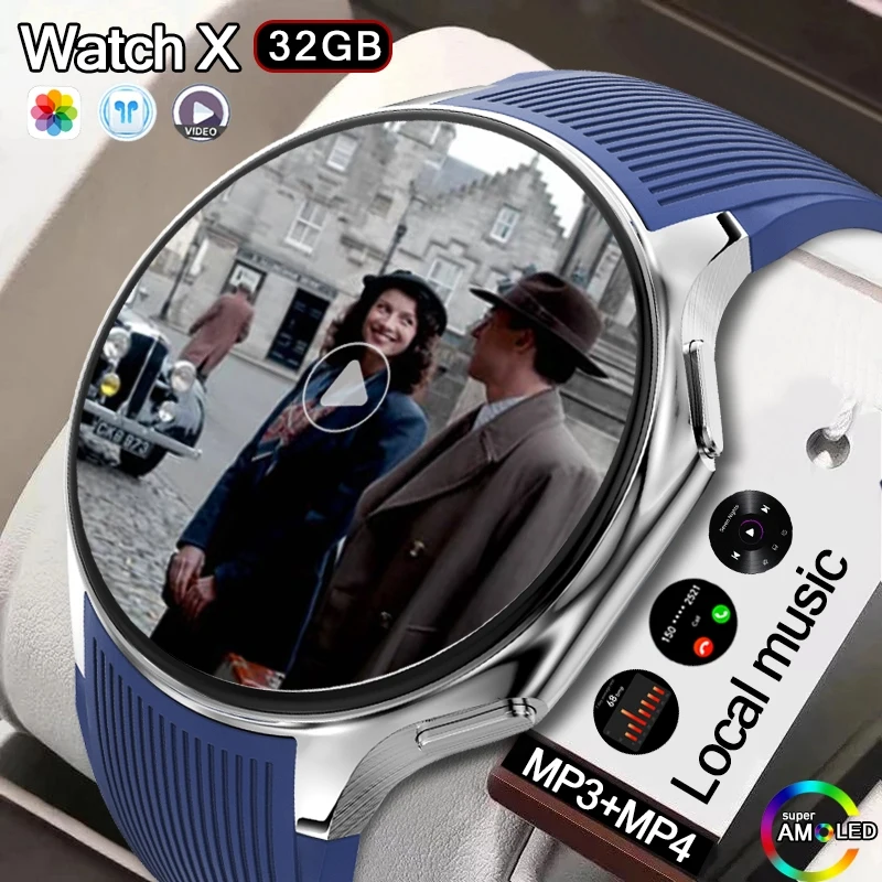 Для Huawei Xiaomi Новый 32 Гб RAM Память Smart Watch Мужчины 1.43 дюйма Местный Пульс Bluetooth Звонок AMOLED 466*466 HD SmartWatch Человек