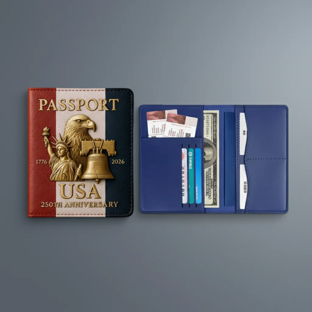 

PU Leather Passport Holder Multi-Function ID Card Wallet For Travel