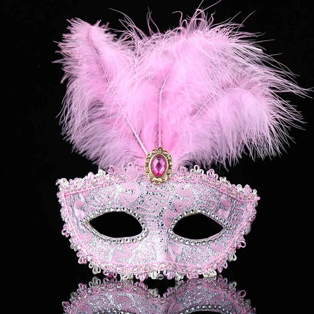 Party Mask Women Masquerade Luxury Peacock Feathers Half Face Mask Cosplay Costume Venetian Mask For Children