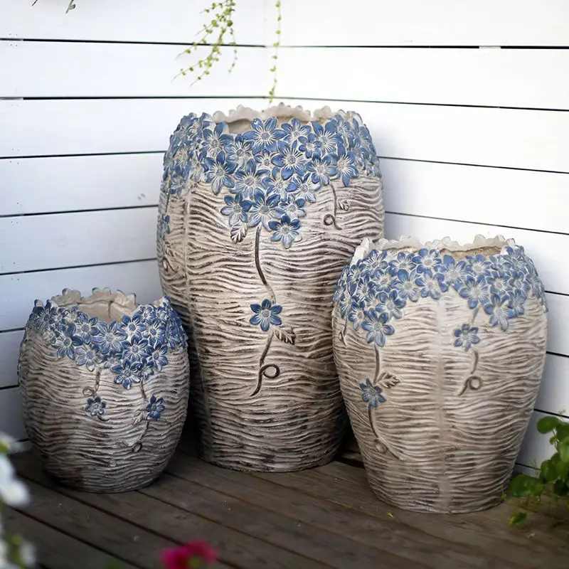 Boutique Vase Courtyard Extra Large Pot Exquisite High Grade Outdoor Creative Balcony Garden New Decorative Home Decor