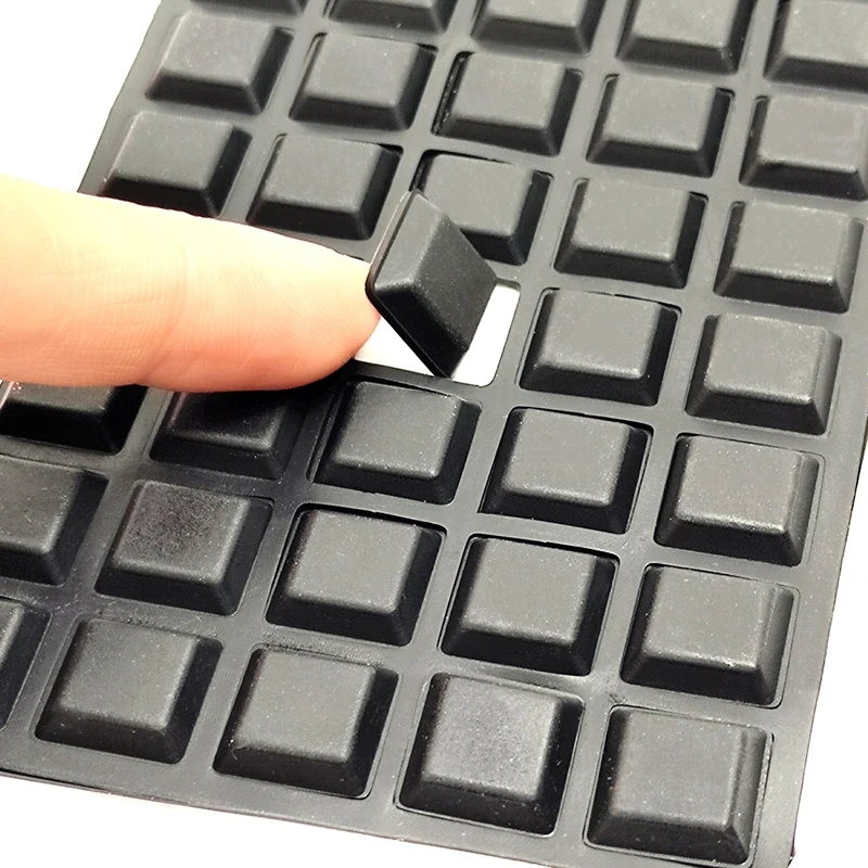 20 Grains 13x3mm Square Cabinet Door Bumper Self-adhesive Silicone Damper Pad Cushion for Kitchen Door Stop Furniture Hardware