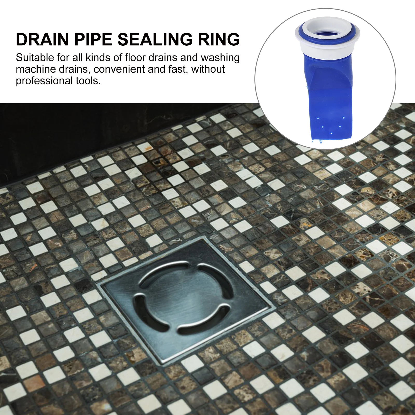 

4pcs Reusable Drain Hose Plug For Washing Machine Sewer Kitchen Sink Bathroom Odor Prevention Backflow Sealer Plastic Seal Ring