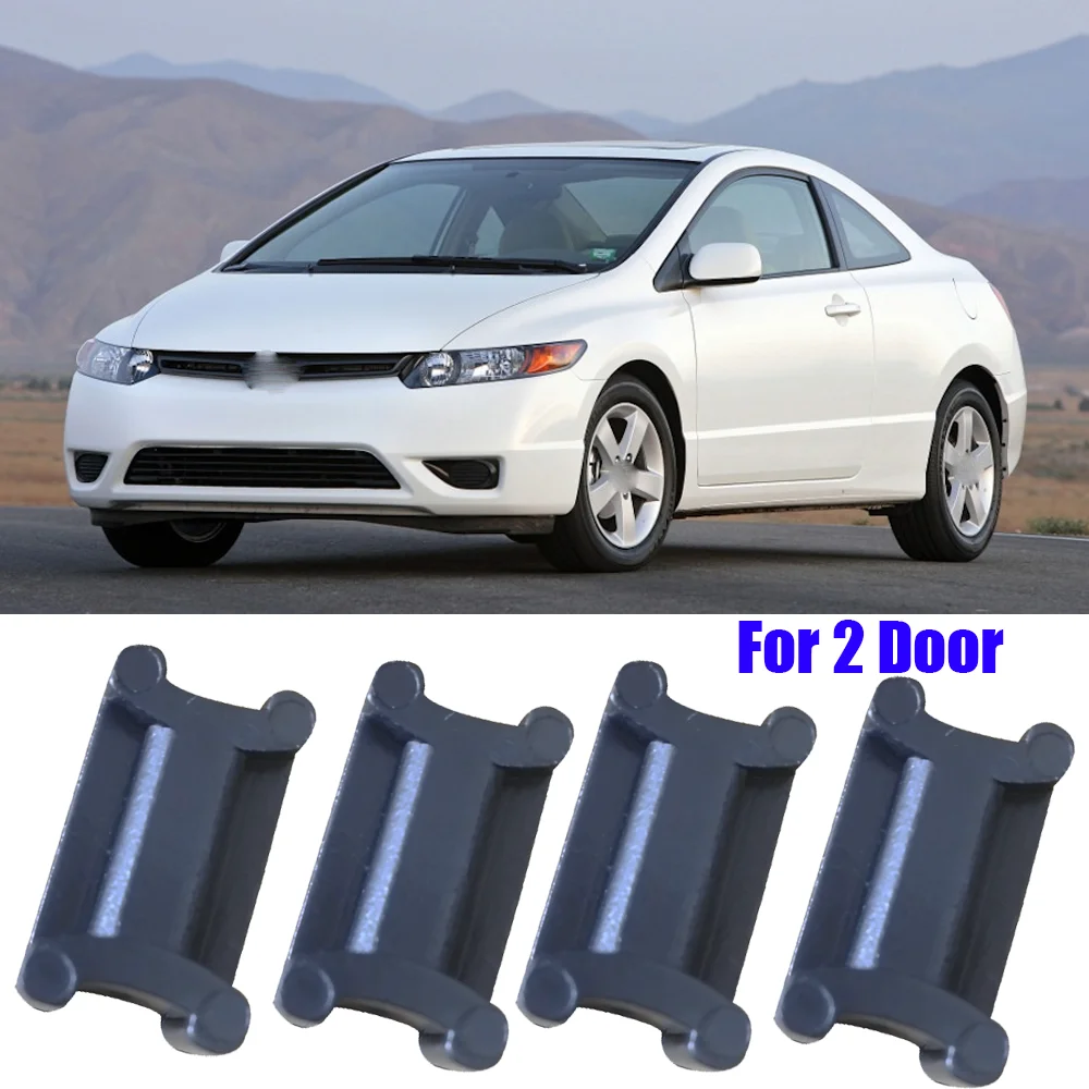 4X For Honda CIVIC COUPE VII-VIII 2001-2010（Only For Front Door）Car Door Check Strap Repair Kit Stopper Damping Clip Black