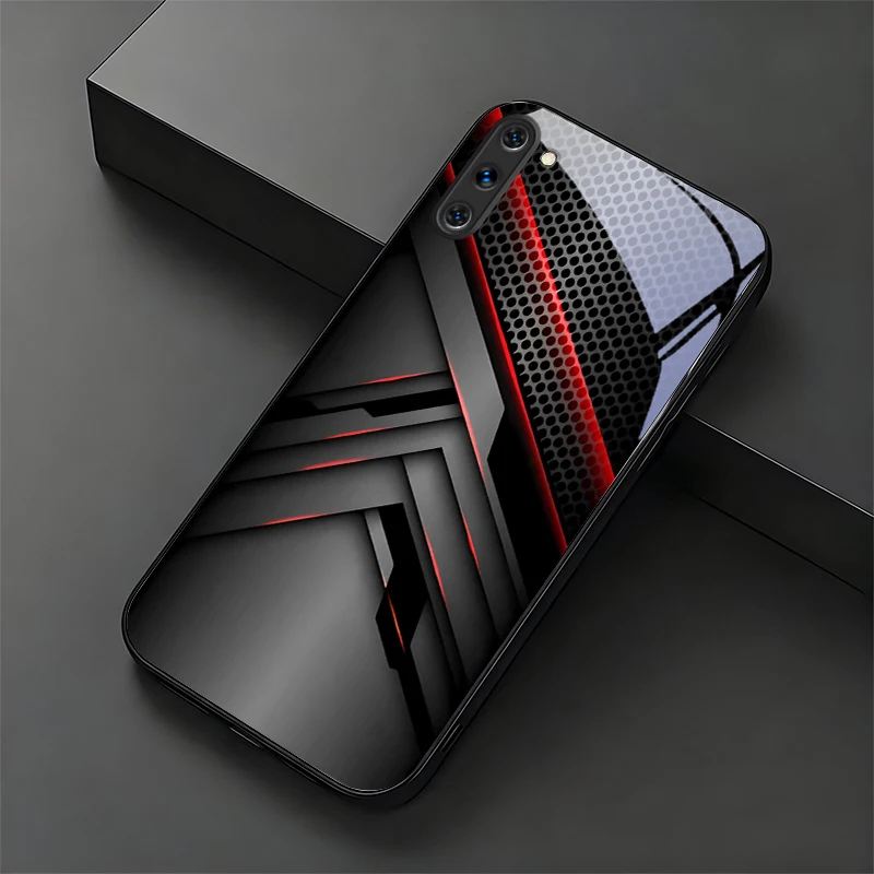 Geometric Metallic Black Phone Case For Samsung Galaxy Note10 20 A06 A07 A12 A13 A14 A15 A16 A17 A22 A23 A24 A25 A26 Glass Cover
