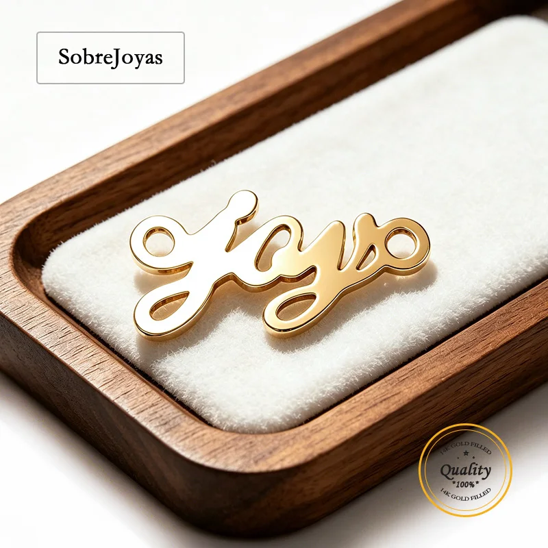 

14k Gold Filled Mini 'Joy' Word Connector 12x4mm 24ga DIY Jewelry Findings for Bracelet & Necklace Making