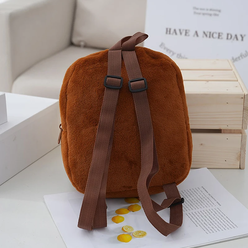 Student School Bag Cute Plush Capybara Bag Casual All-match Fur Bag Large Capacity Backpack Children's Bags Plushie Doll