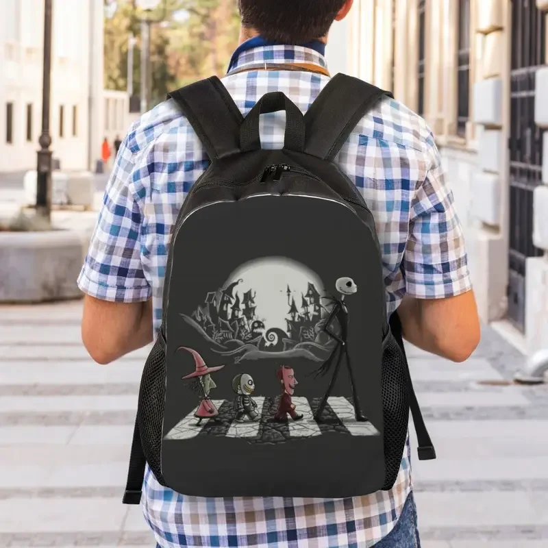 Custom Jack Skellington Halloween Backpack for Men Women School College The Nightmare Before Christmas Bag Print Bookbag