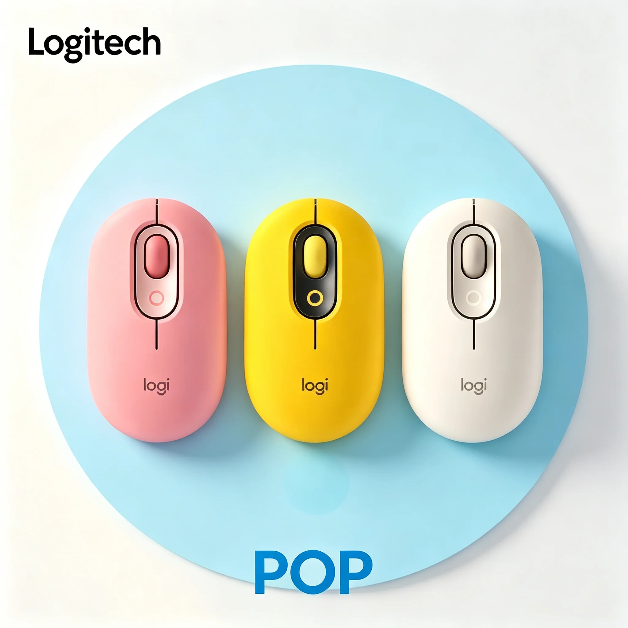 Logitech POP Multi-device Wireless Bluetooth Silent Mouse Sweet Trendy Color Small Mice For PC Tablet Chromebook Laptop Mac